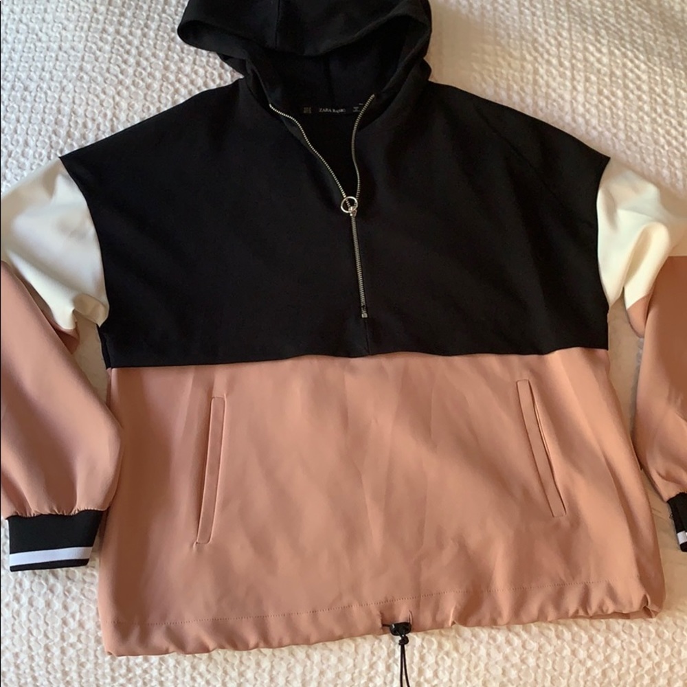 Zara windbreaker hoodie.